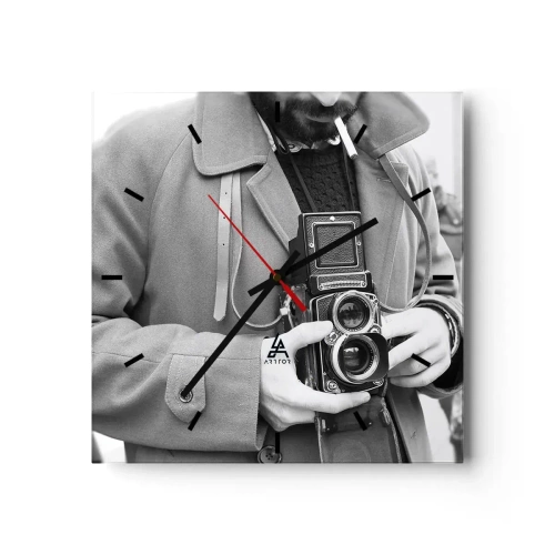 Wanduhr - Glasuhr - Retro-Stil - 40x40 cm