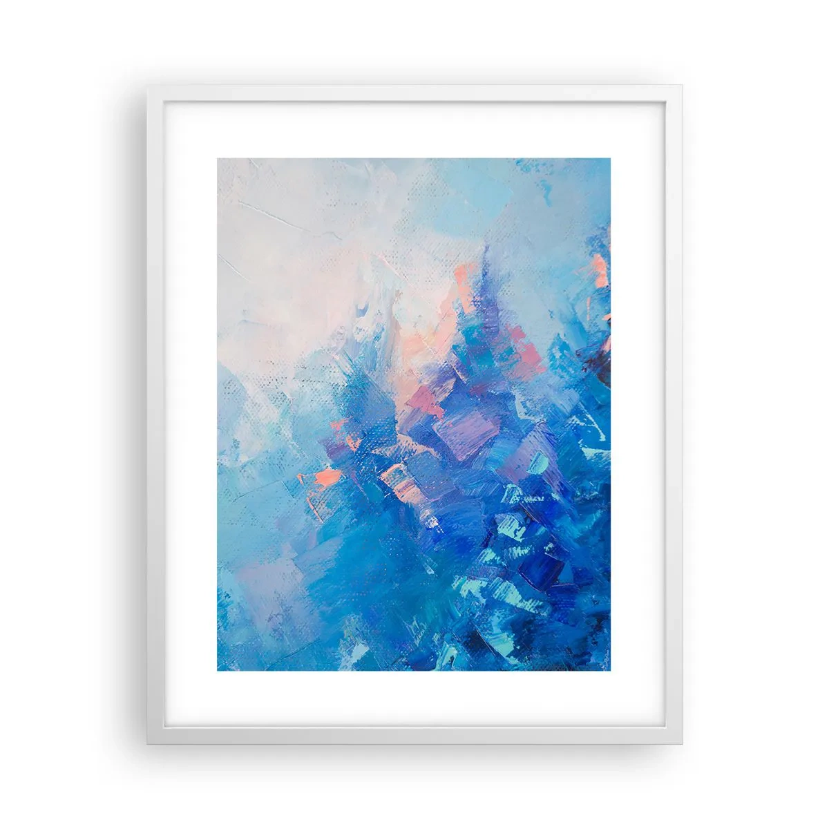 Poster in einem weißen Rahmen - Winter-Abstraktion - 40x50 cm