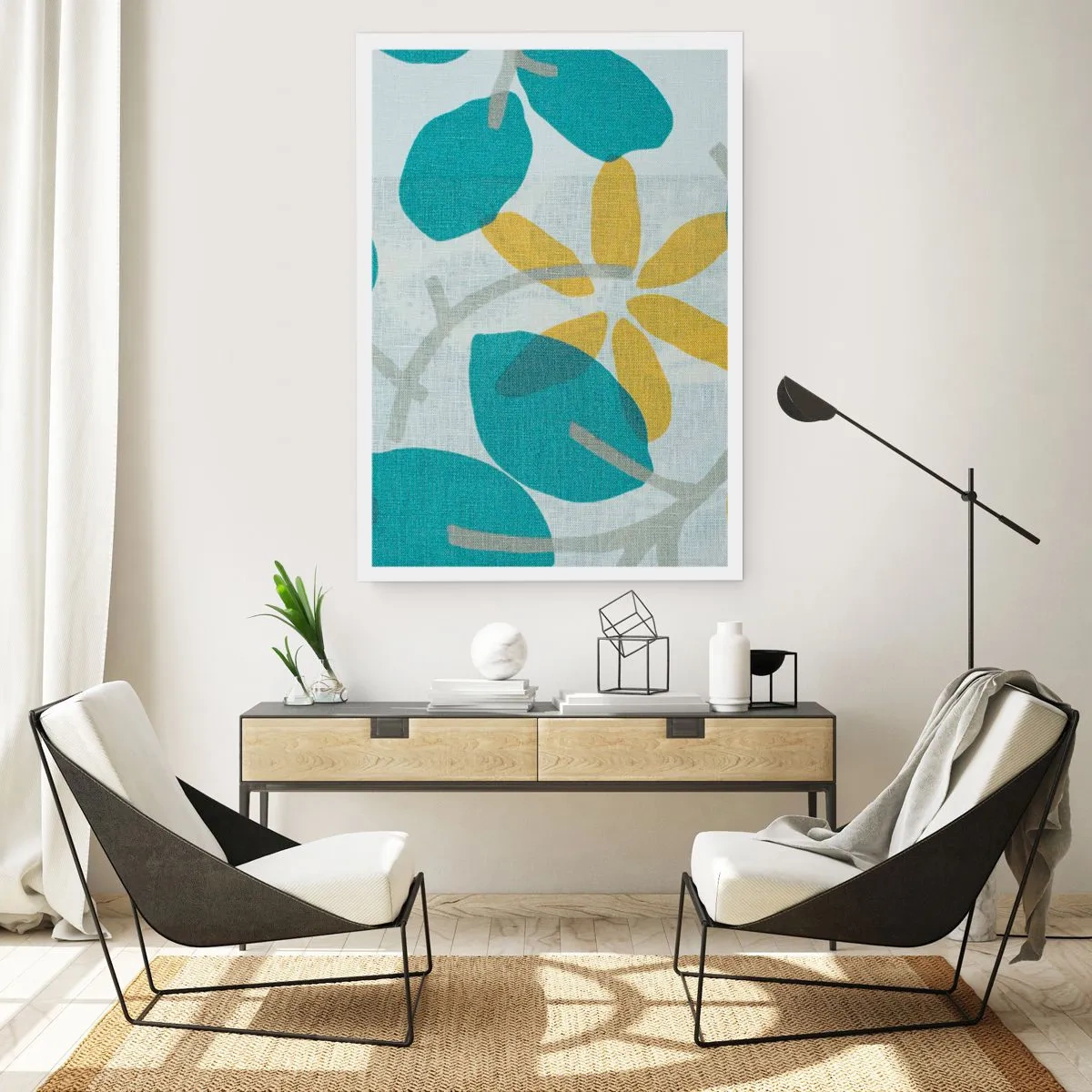 Poster - Unter den azurblauen Blättern - 40x50 cm