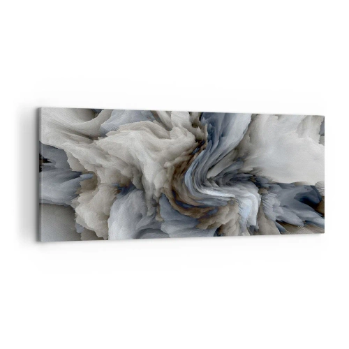 Bild auf Leinwand - Leinwandbild - Abstrakter Wirbel in Grau- und Blautönen - 120x50cm - Stein und Blume - Moderne Wanddekoration für Wohnzimmer und Schlafzimmer ARTTOR