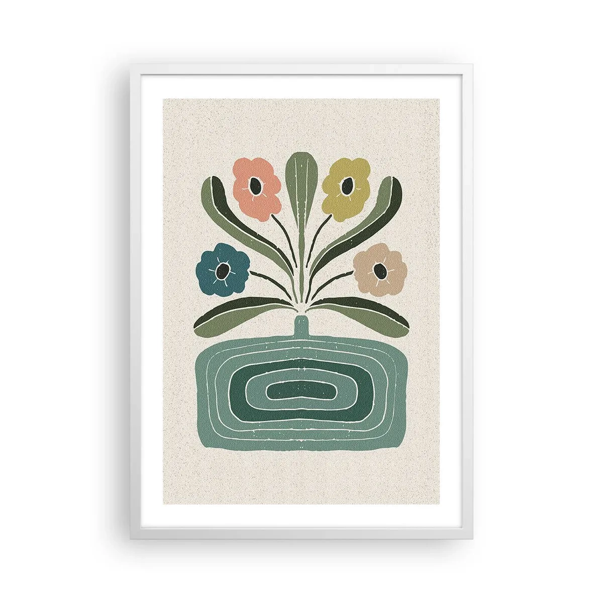 Poster in einem weißen Rahmen - Symmetrischer Strauß - 50x70 cm