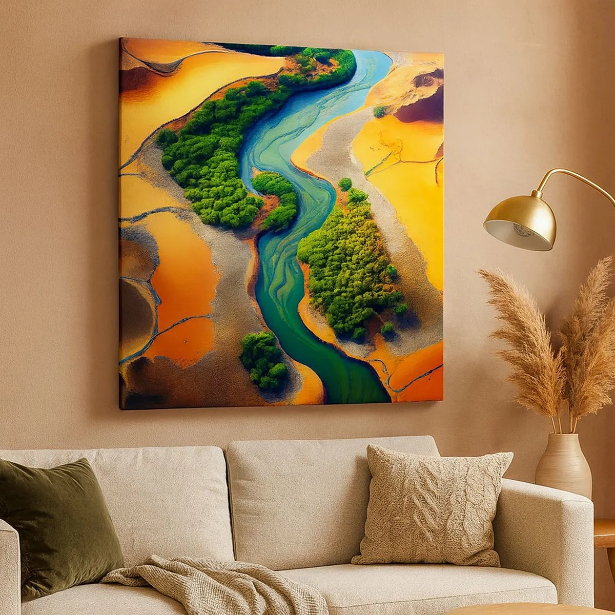 Bild auf Leinwand - Leinwandbild - Lebensspendender Fluss - 30x30 cm