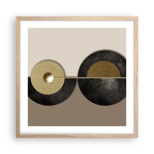 Poster in einem Rahmen aus heller Eiche - Variationen rund um den Kreis - 50x50 cm