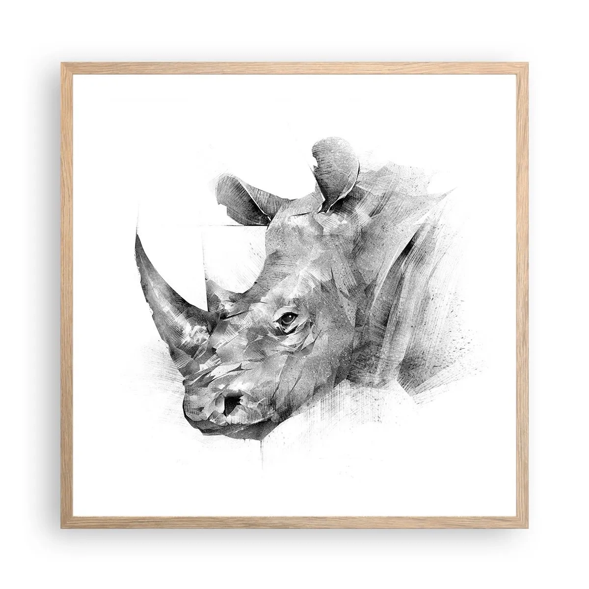 Poster in einem Rahmen aus heller Eiche - Afrikanisches Porträt - 60x60 cm