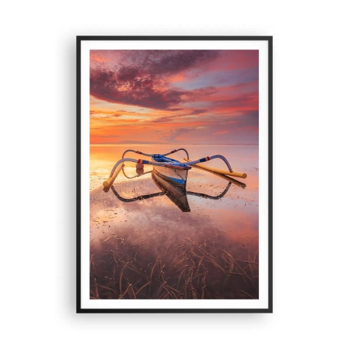 Poster in einem schwarzem Rahmen - Die Ruhe eines tropischen Abends - 70x100 cm