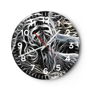 Wanduhr - Glasuhr - Eine Studie über die Leichtigkeit der Katze - 30x30 cm