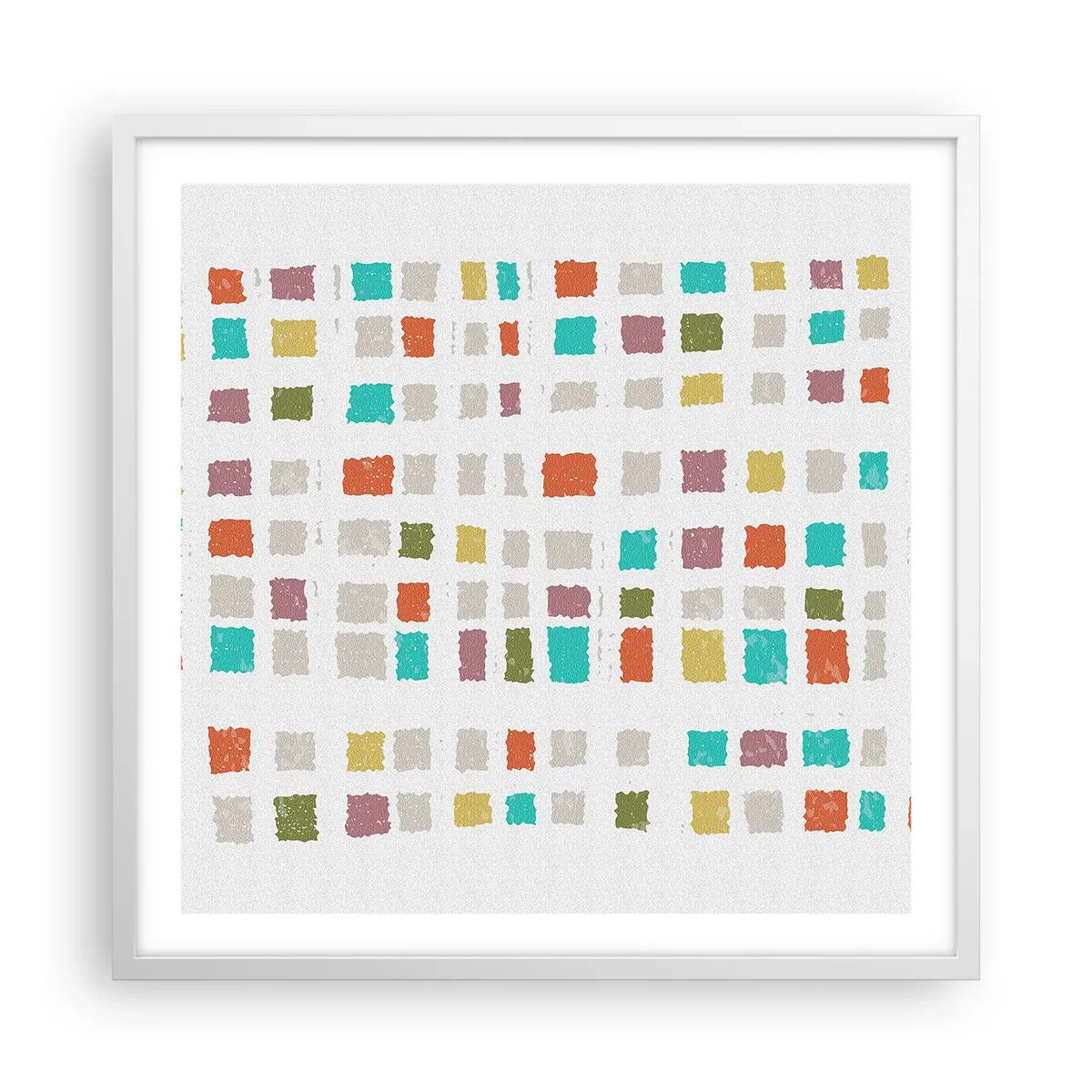 Poster in einem weißen Rahmen - Unbekanntes Spiel - 60x60 cm