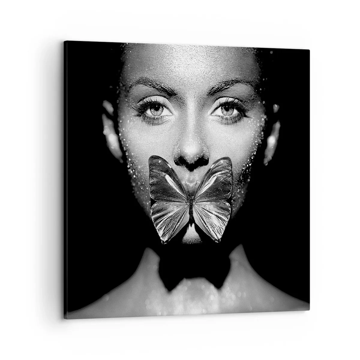 Bild auf Leinwand - Leinwandbild - Schmetterlingskuss - 50x50 cm