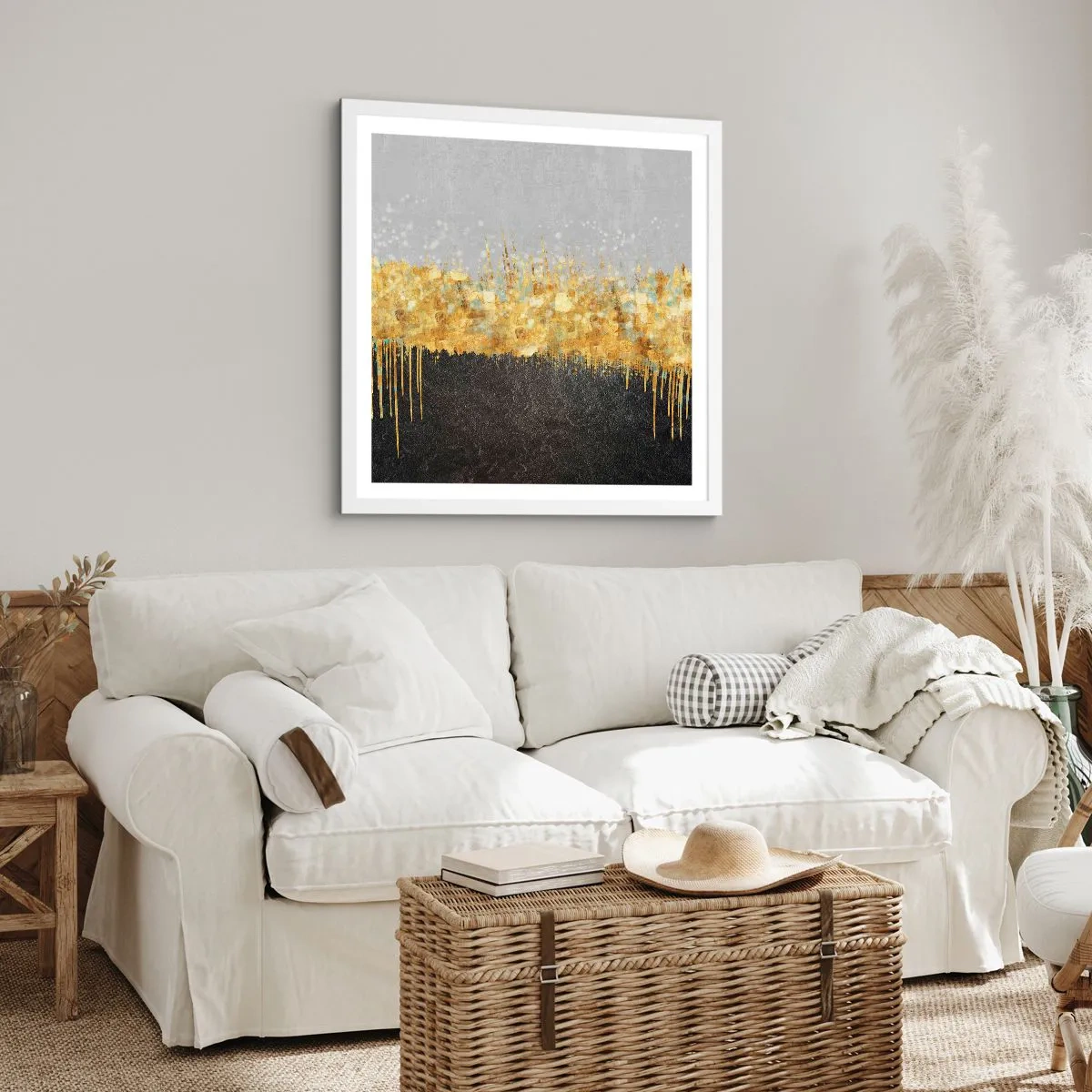 Poster in einem weißen Rahmen - Nach innen und nach oben - 60x60 cm