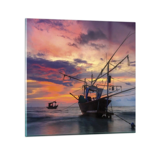 Glasbild - Bild auf glas - Exotischer Abend - 50x50 cm