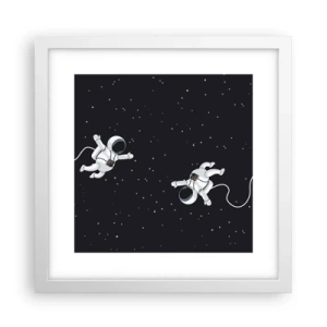 Poster in einem weißen Rahmen - Kosmischer Tanz - 30x30 cm
