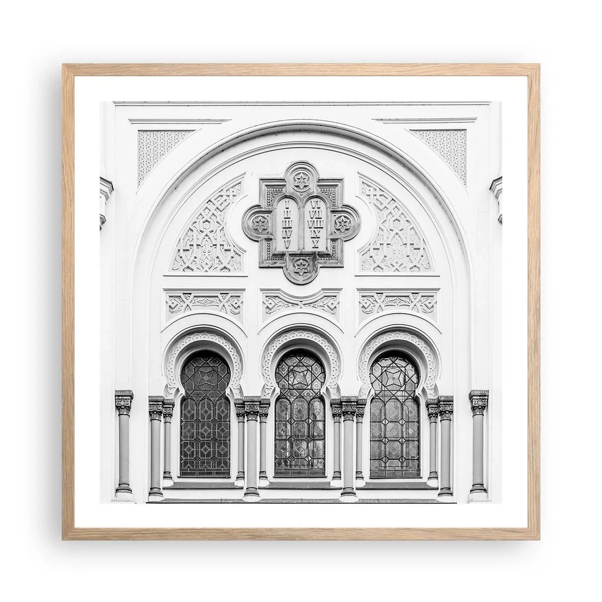 Poster in einem Rahmen aus heller Eiche - An der Grenze der Kulturen - 60x60 cm