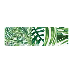 Fototapetenmuster Standard Eco - Unter dem grünen Baldachin - Abstraktion, Palmblatt, Kokusnuss-Palme - 100x30 cm