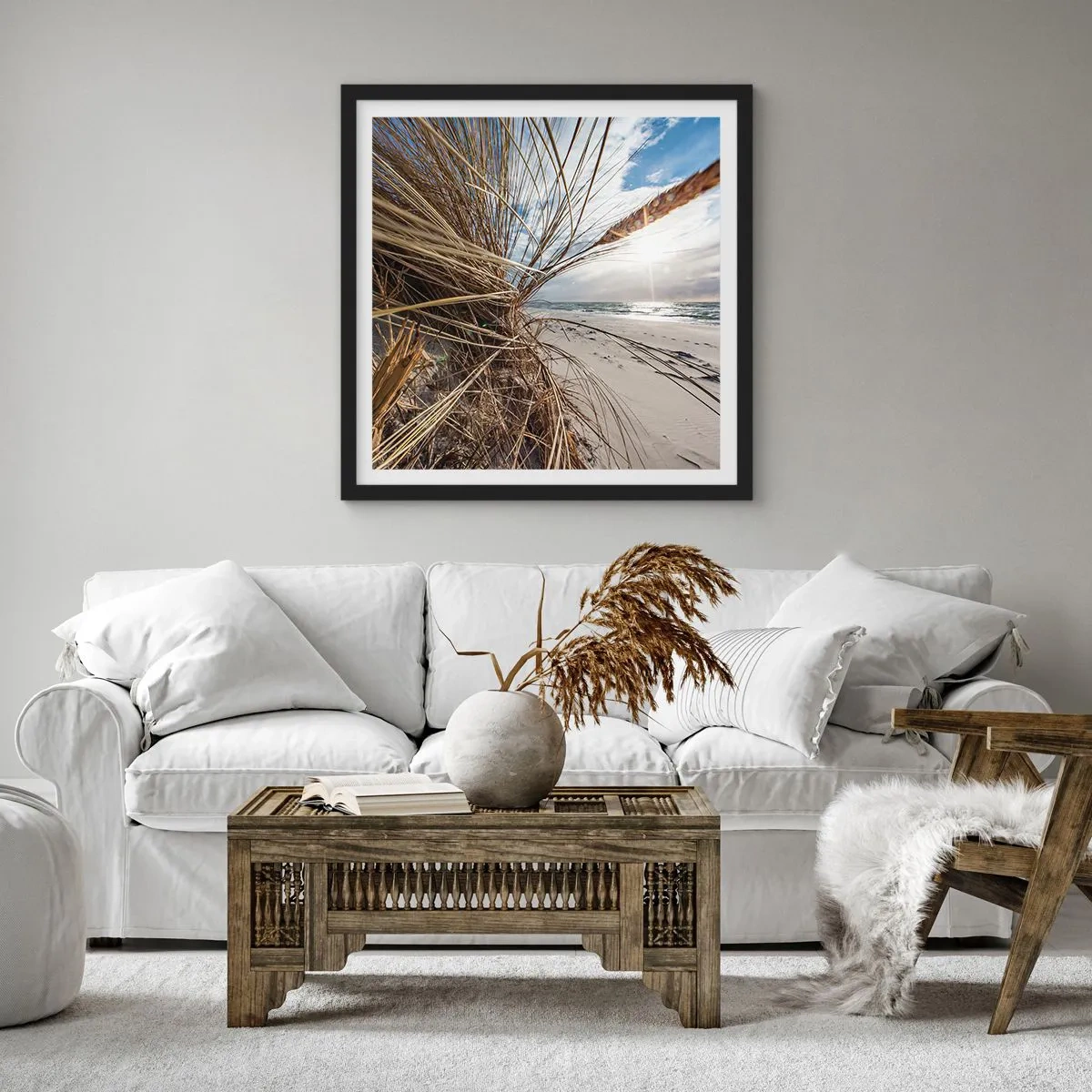 Poster in einem schwarzem Rahmen - Ein Treffen der Elemente der Natur - 60x60 cm