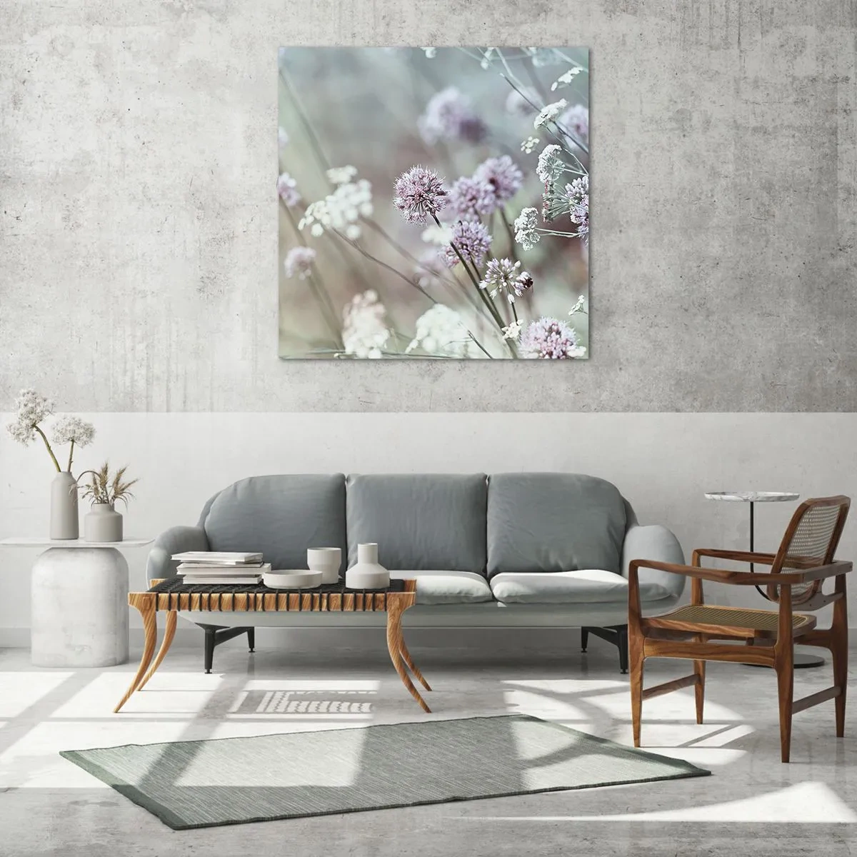 Glasbild - Bild auf glas - Süße filigrane Kräuter - 60x60 cm
