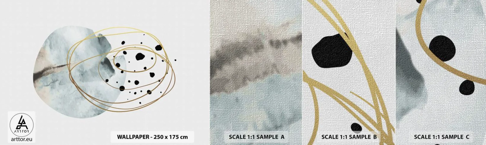 Fototapeten Muster Premium Canvas - Vom Weltraum umarmt - Abstraktion, Stück, Modernes Muster - 100x30 cm