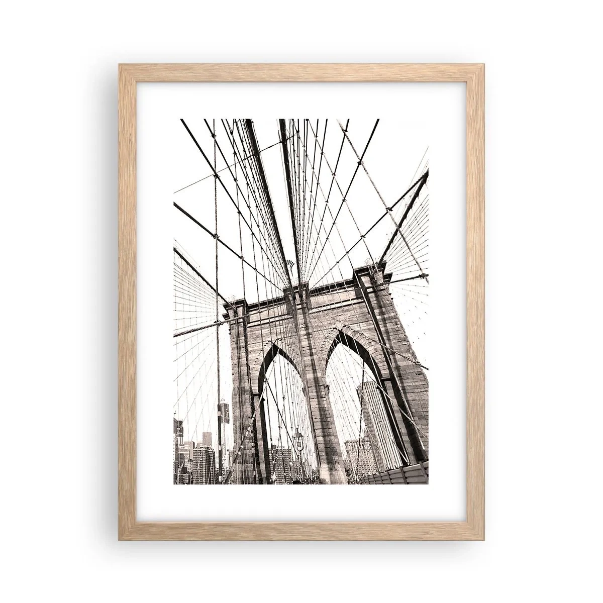 Poster in einem Rahmen aus heller Eiche - New Yorker Kathedrale - 30x40 cm