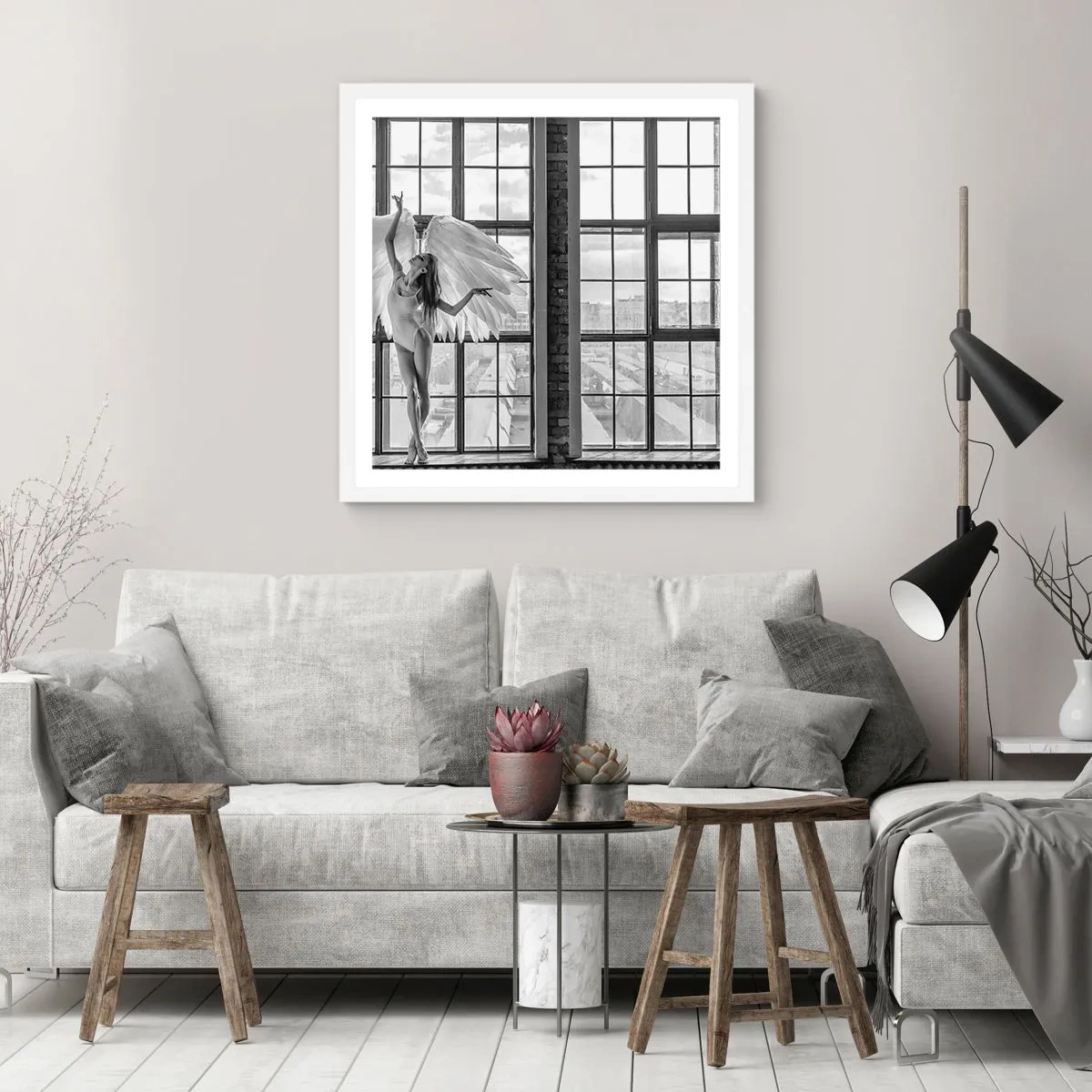 Poster in einem weißen Rahmen - Stadt der Engel? - 60x60 cm