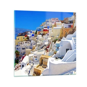 Glasbild - Bild auf glas - Der Traum vom griechischen Sommer - 50x50 cm