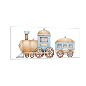 Glasbild - Bild auf glas - Am Bahnhof steht ... - 100x40 cm