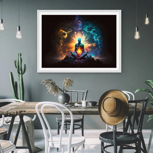 Poster in einem weißen Rahmen - Kosmischer Frieden - 40x30 cm