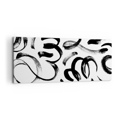 Bild auf Leinwand - Leinwandbild - Schwarz auf Weiß - 100x40 cm