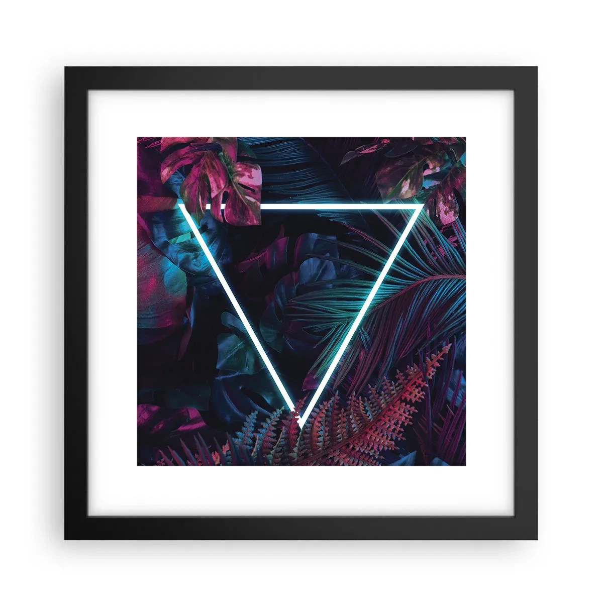 Poster in einem schwarzem Rahmen - Garten im Disco-Stil - 30x30 cm