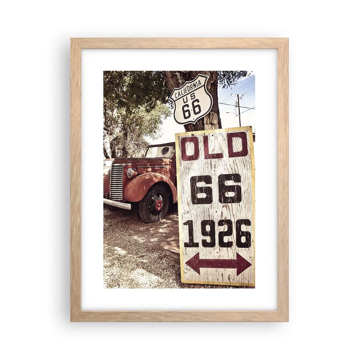 Poster in einem Rahmen aus heller Eiche - Die Legende der amerikanischen Provinz - 30x40 cm