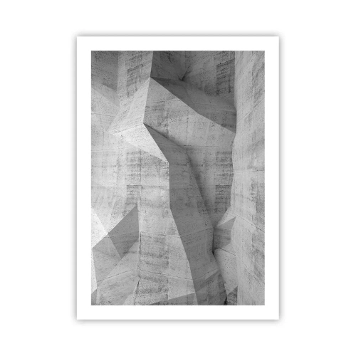 Poster - Geometrische Formen in Grautönen - 50x70cm - Eine echte Herausforderung - Moderne Wanddekoration für Wohnzimmer und Schlafzimmer ARTTOR