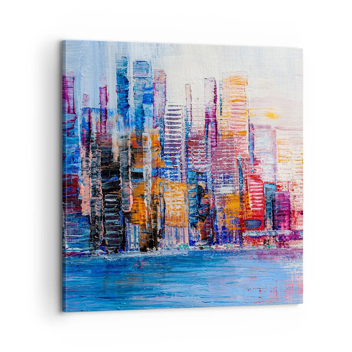 Bild auf Leinwand - Leinwandbild - Fröhliche Metropole - 60x60 cm