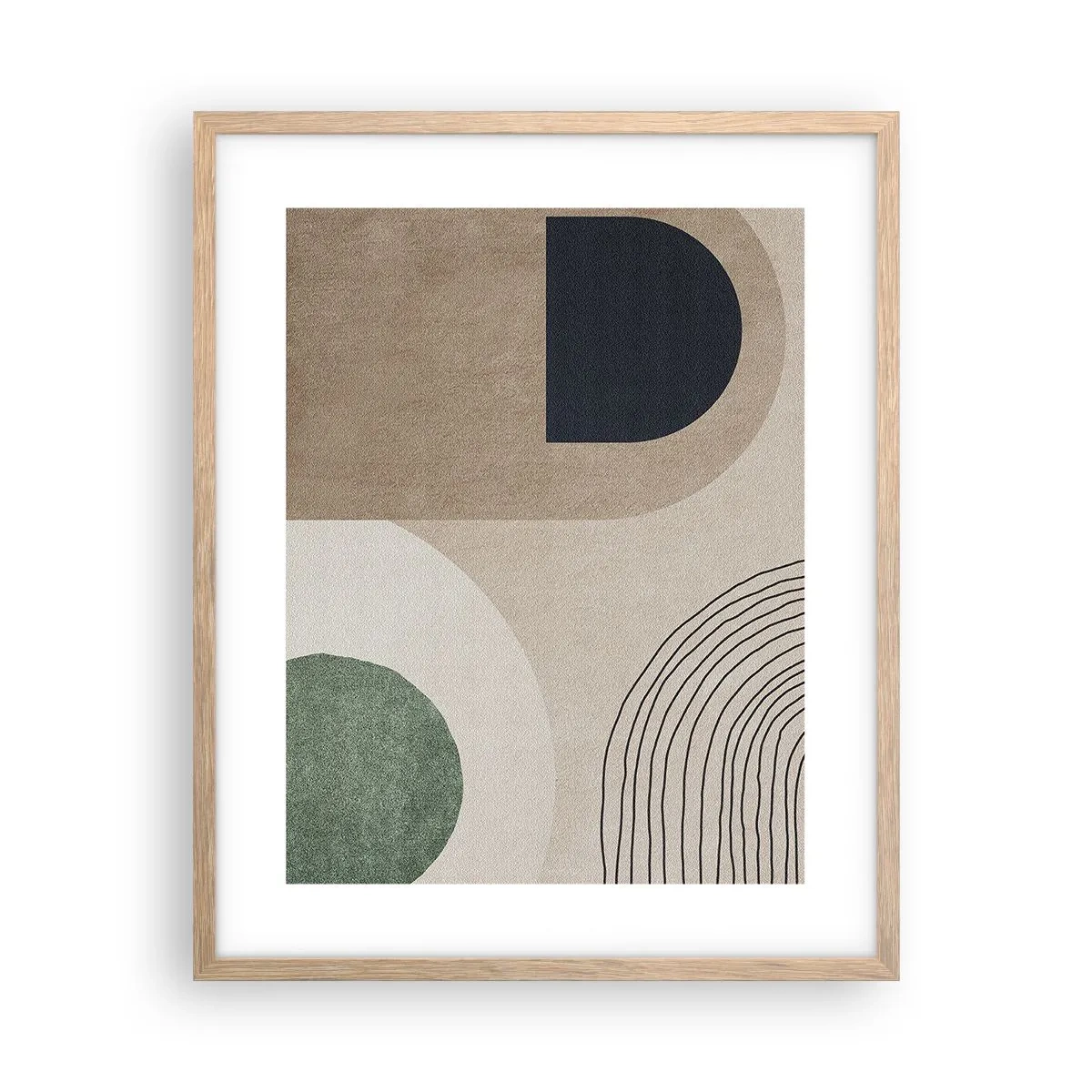 Poster in einem Rahmen aus heller Eiche - Sanftheit des Ovals - 40x50 cm