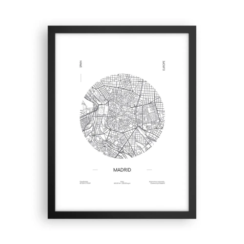 Poster in einem schwarzem Rahmen - Anatomie von Madrid - 30x40 cm