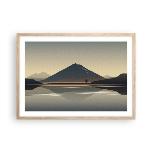 Poster in einem Rahmen aus heller Eiche - Spiegelreflexion - 70x50 cm