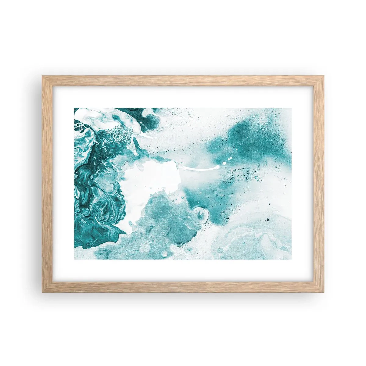 Poster in einem Rahmen aus heller Eiche - Morast von Blau - 40x30 cm