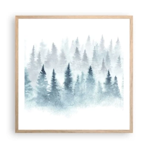 Poster in einem Rahmen aus heller Eiche - In Nebel gehüllt - 60x60 cm