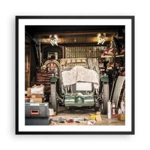 Poster in einem schwarzem Rahmen - Zurück in die Vergangenheit - 60x60 cm