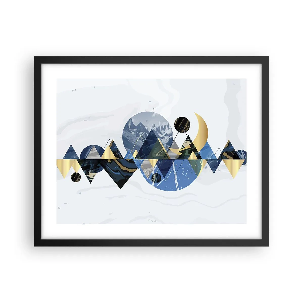 Poster in einem schwarzem Rahmen - Geometrische Landschaft - 50x40 cm