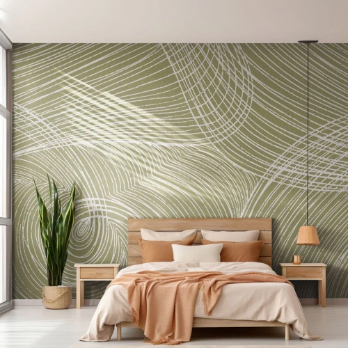 Fototapete Standard Eco - Komplizierte Abstraktion in Weiß - Boho, Minimalismus, Stück - 400x280 cm