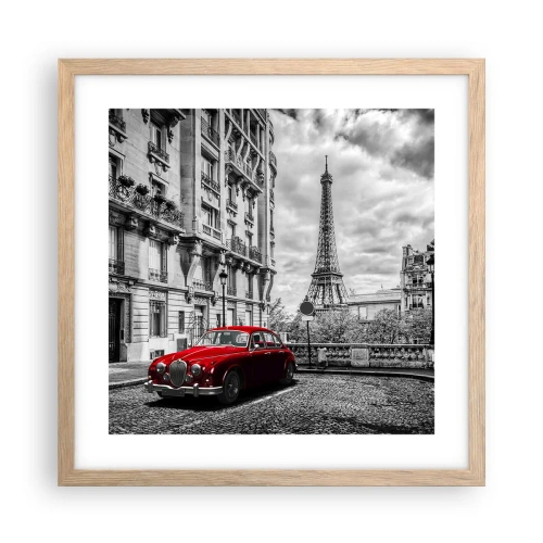 Poster in einem Rahmen aus heller Eiche - Raubtier in der Stadt - 40x40 cm