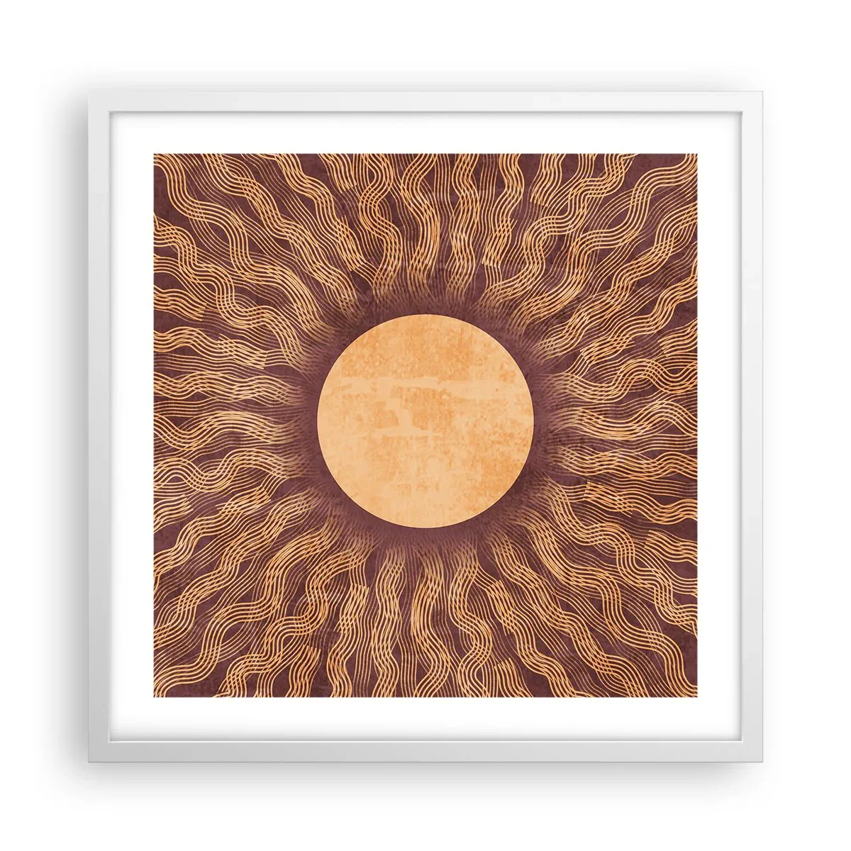 Poster in einem weißen Rahmen - Sonnensymbol - 50x50 cm