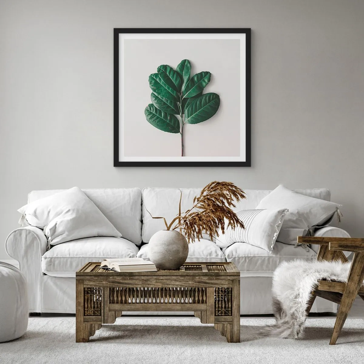 Poster in einem schwarzem Rahmen - Eine Zeichnung purer Natur - 50x50 cm