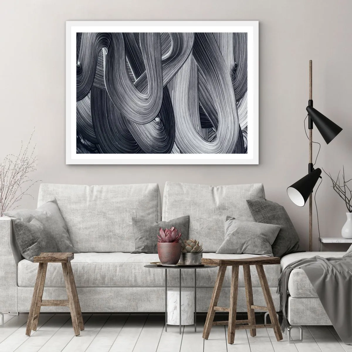 Poster in einem weißen Rahmen - Die Fließfähigkeit der Realität - 40x30 cm