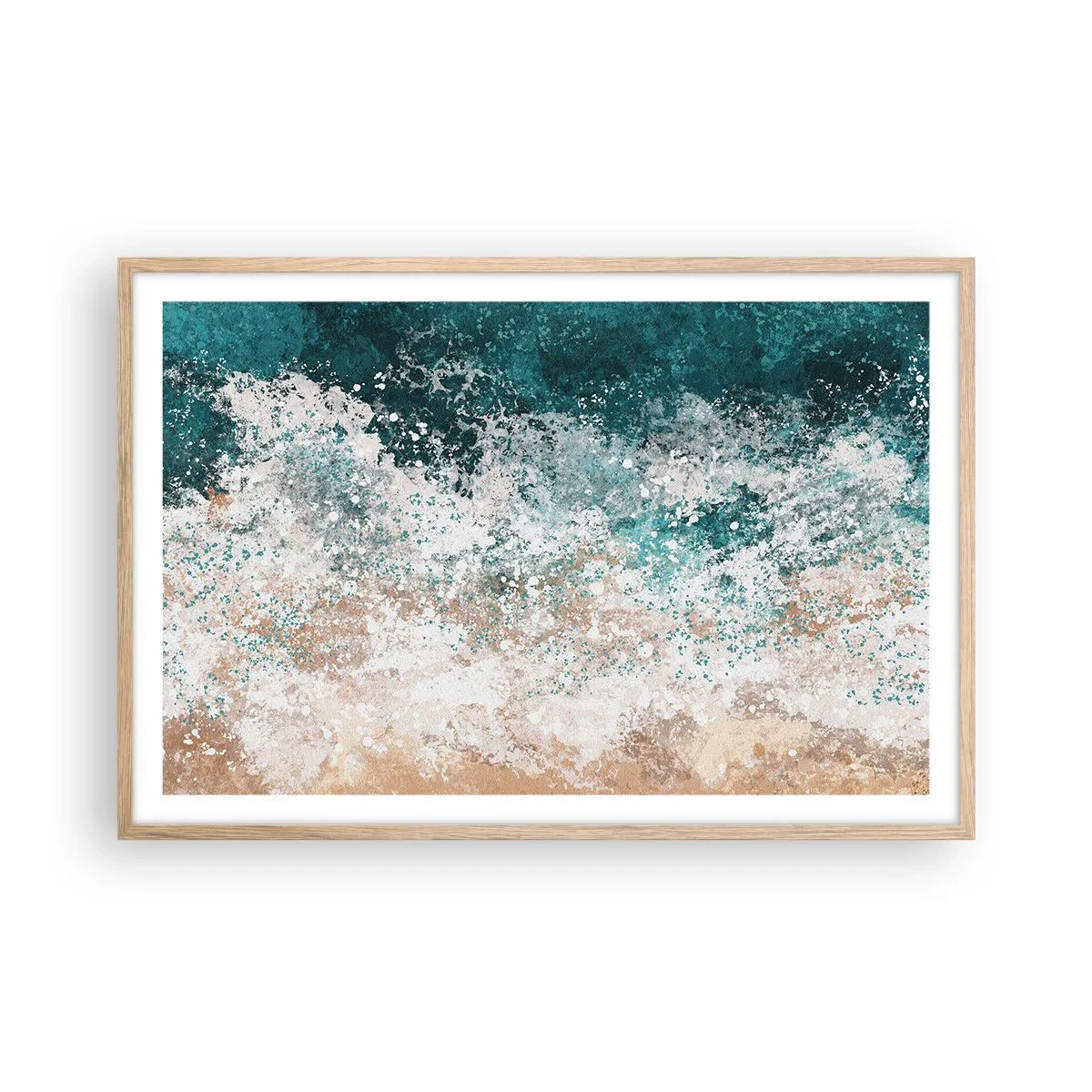 Poster in einem Rahmen aus heller Eiche - Meeresgeschichten - 91x61 cm
