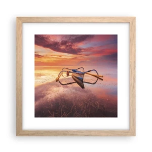 Poster in einem Rahmen aus heller Eiche - Die Ruhe eines tropischen Abends - 30x30 cm