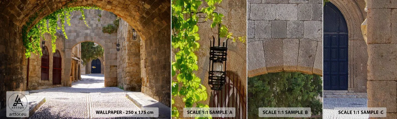 Fototapeten Muster Premium Sand - Die Prozession wird bald erscheinen - Die Architektur, Stadt, Gasse - 100x30 cm