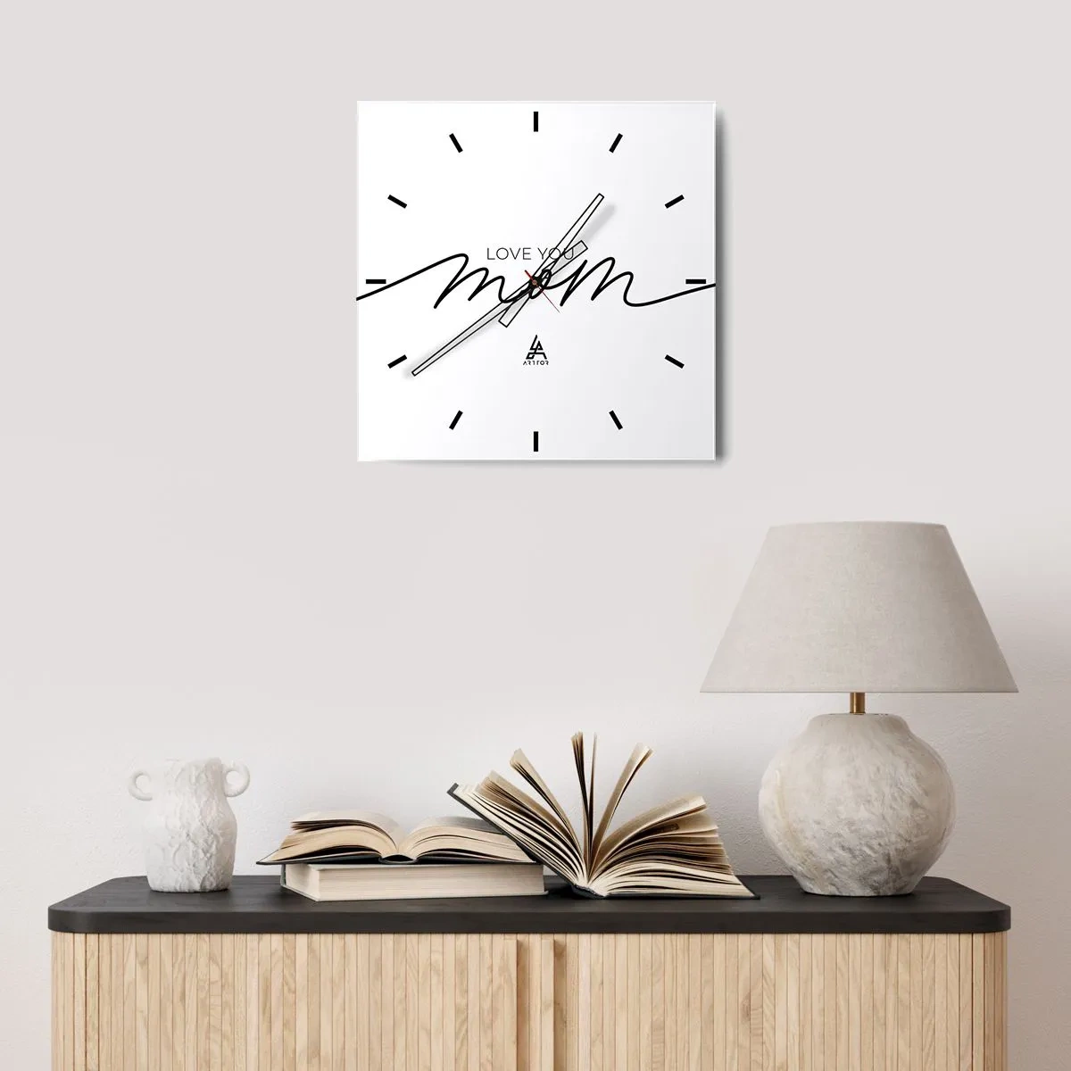 Wanduhr - Glasuhr - Große Emotionen - 30x30 cm