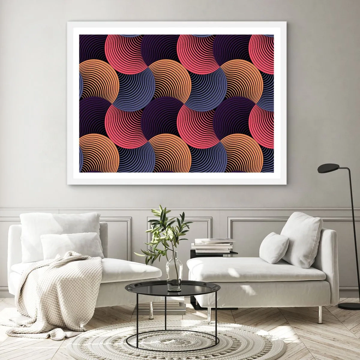 Poster in einem weißen Rahmen - Im kreisenden Rhythmus - 70x50 cm