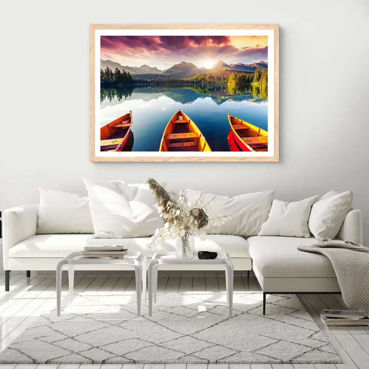 Poster in einem Rahmen aus heller Eiche - Nichts gegen die Natur - 100x70 cm