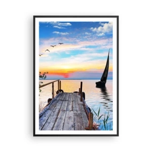 Poster in einem schwarzem Rahmen - Guten Abend - 70x100 cm