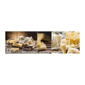 Fototapeten Muster Selbstklebend Deluxe Sticker - Lächeln Sie den Käse an - Gastronomie, Käsebrett, Kulinarisch - 100x30 cm